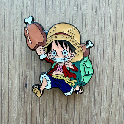 🕒  PRE-ORDERS Straw-Hat Captain -Inspired Character Enamel Pin