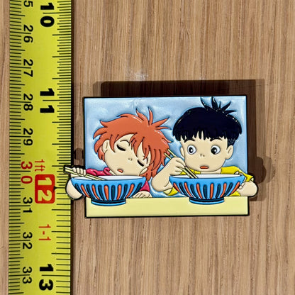 Ocean Girl & Boy Ramen Scene -Inspired Character Enamel Pin