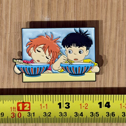 Ocean Girl & Boy Ramen Scene -Inspired Character Enamel Pin