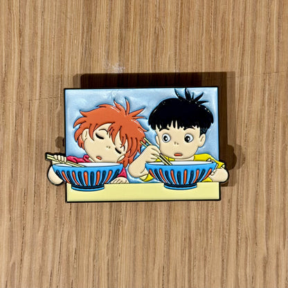 Ocean Girl & Boy Ramen Scene -Inspired Character Enamel Pin