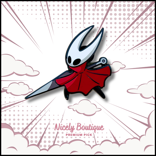 hollow knight inspired knight character enamel pin
