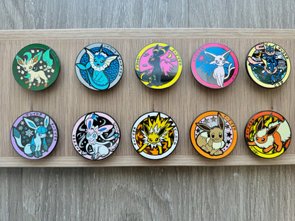 dark moon fox enamel pin close up details
